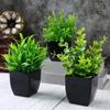 Plastic Artificial Plants Potted 8 Styles Home Garden Decor Grass Plants Pot Ornament Green Bonsai Small Tree