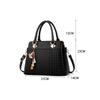 Simple PU Leather Shoulder Bags with Pendant Large Capacity Embossed Crossbody Bag Solid Color Female Messenger Bag