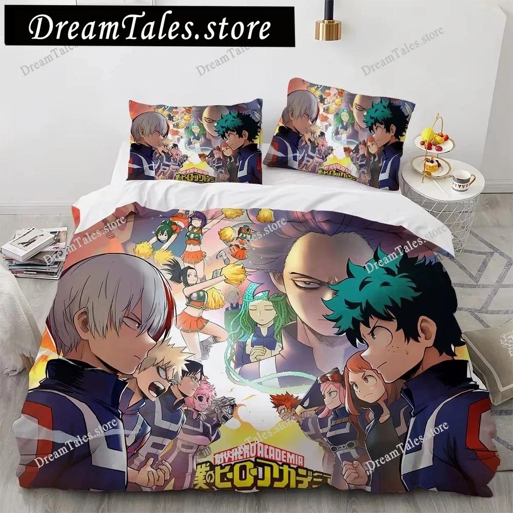 Exquisite 3D New Anime My Hero Academy Wallpaper Print Bedding Set Duvet Cover Comforter Bed Youth Kids Girls Boys Gift