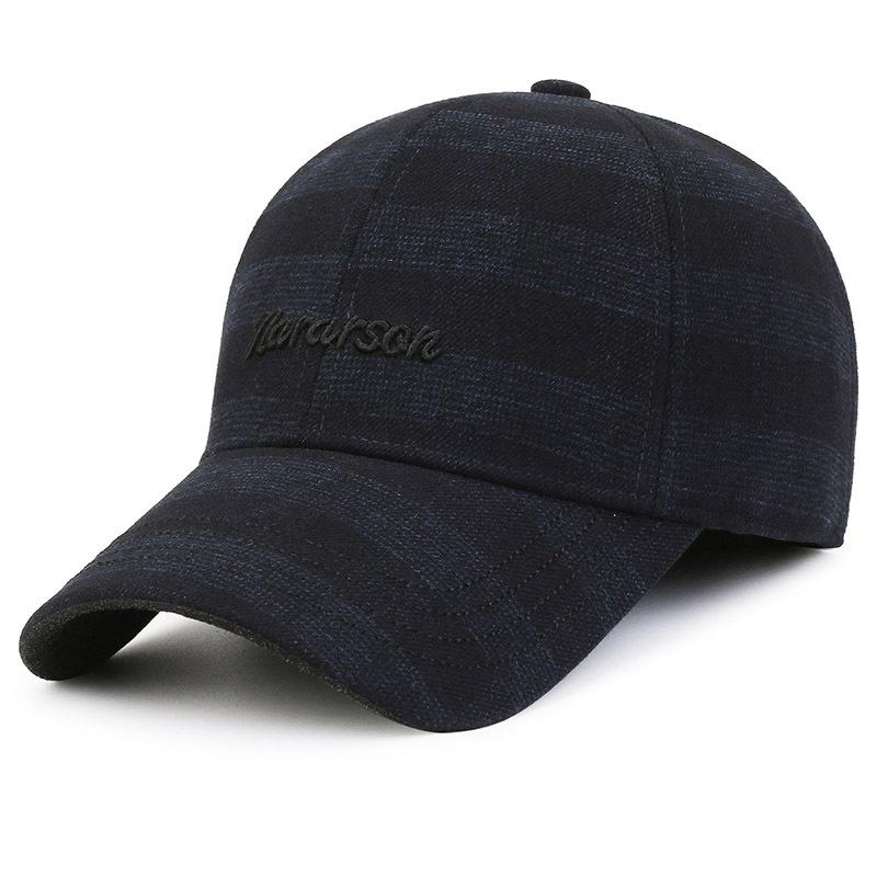 Men's Middle-Aged and Elderly Warm Woolen Hat Velvet Thick Baseball Cap Outdoor Windproof Coldproof Ear Protection Cap