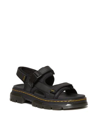 A Autentický FORSTER 31560001 [Dr. Martens] Sandály, Forster, Pánské Dámské, Kůže, Více pásků, Suchý zip, (ČERNÁ), 25,0 cm (UK6)