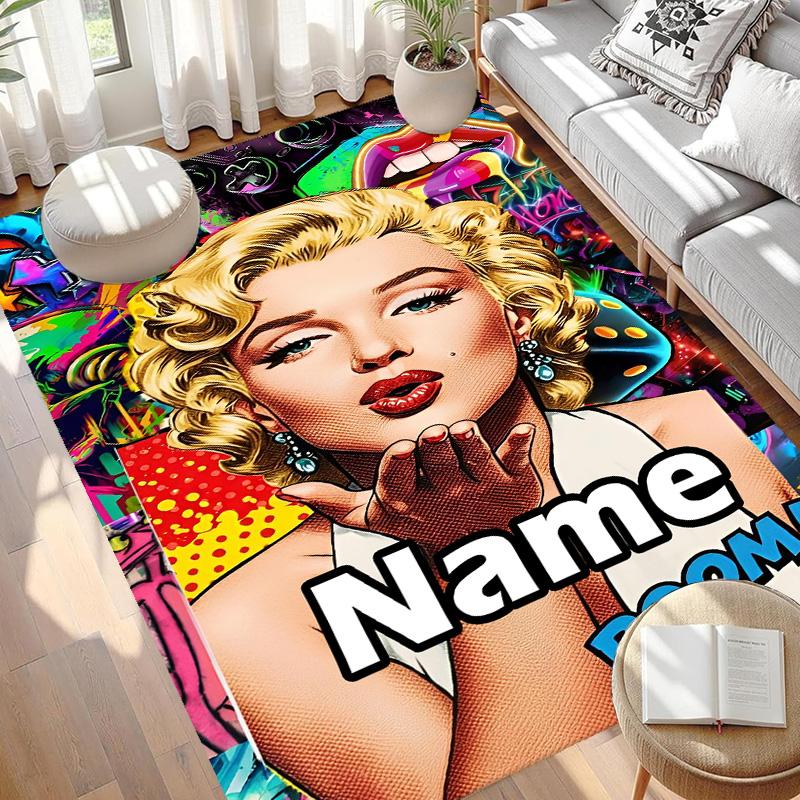 Custom Name Personalized Singer Print Carpet, Versatile Home Decor Rug, for Playroom, Apartment, Balcony, Entryway, Hallway Gift