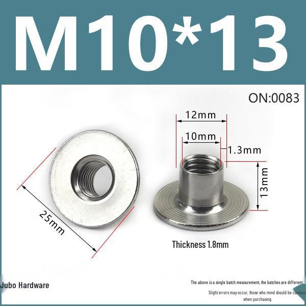 304 Rostfritt Stål Flänsad T-Mutter Stegad Svetsad Låsmutter 1/4 och 5/16 Tum