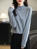 Yokbeer Merino Wool Seamless Mock First Long Knit Pullover Top for Size Women's 100% Sweater, Neck, Line, Ready-to-Wear, Sleeve, Cashmere-Like