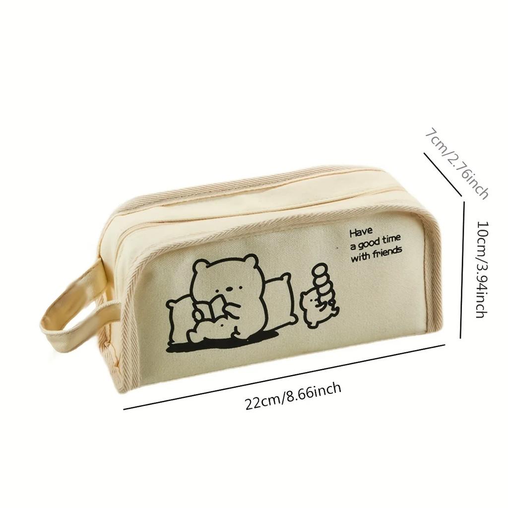 1pc Large Capacity Pencil Case, Stationery Pencil Case, Simple Pen Case. Zippered Pencil Case, School Supplies,