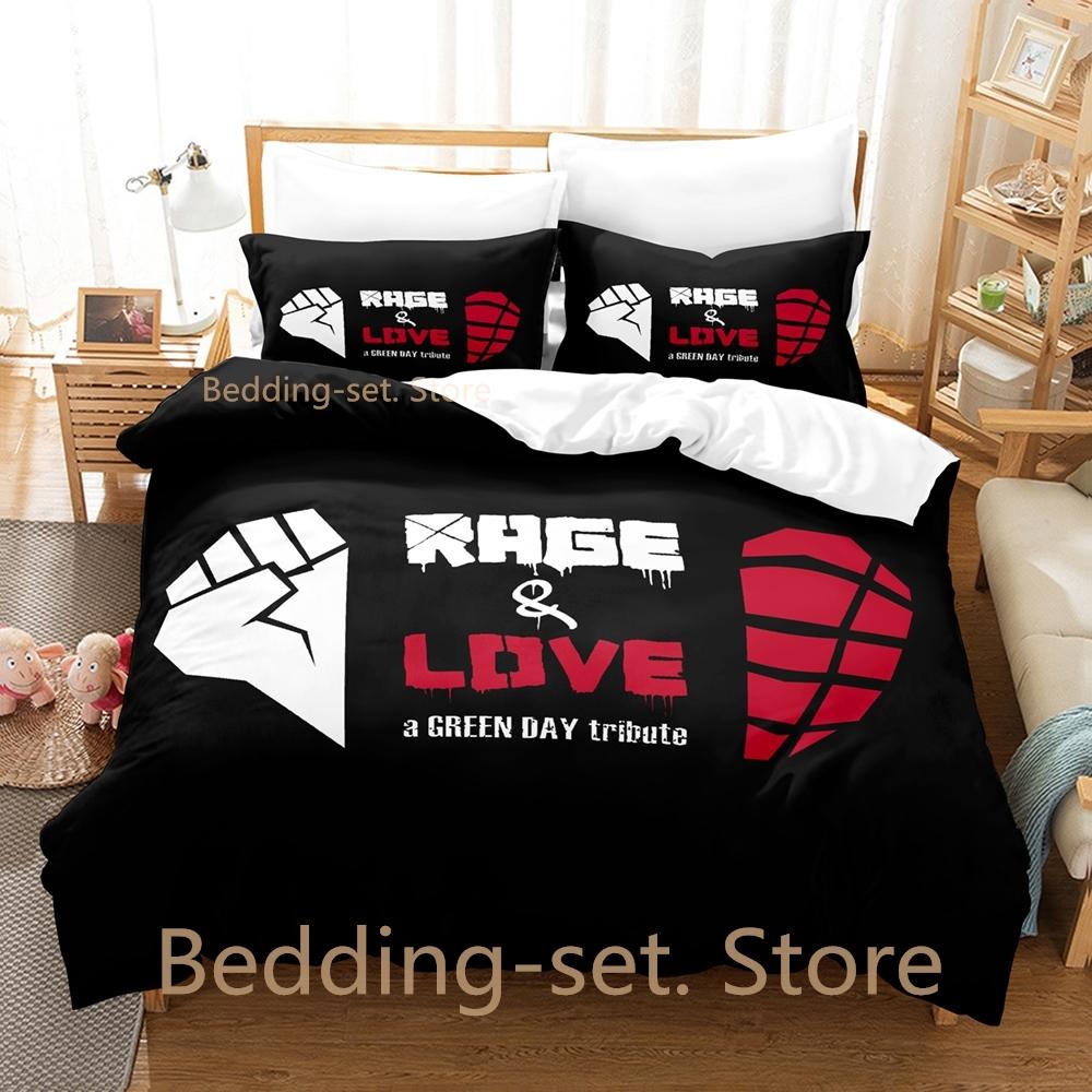 Hip Hop Gren Day AMERICAN IDIOT Beding Set Single Twin Ful Quen King-Sized Dimensionsd Dimensions Bed Linen Set Adult People Kid Bedrom Duvetcover