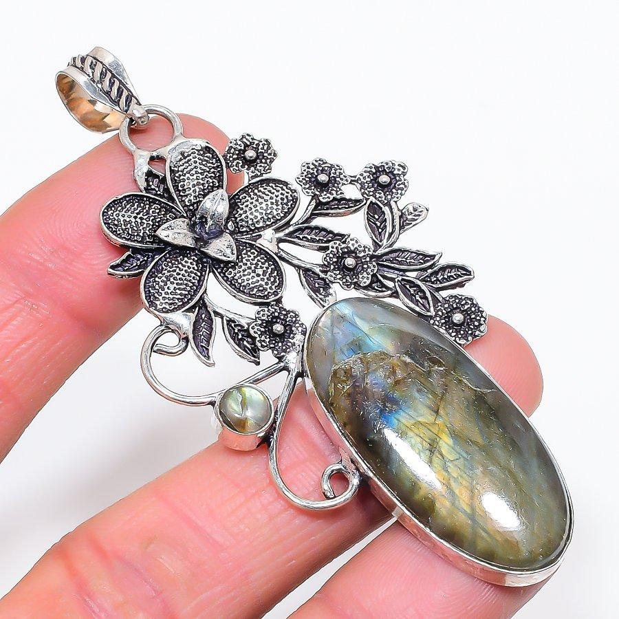 

Natural Labradorite Gemstone 925 Sterling Silver Jewelry Pendant 3.35 Y2q97