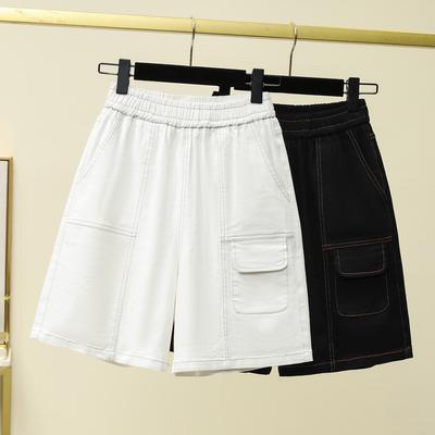 DIMANAF Übergröße 2025 Damen Shorts Hosen Sommer Kurz Basic Hohe Taille Uni Hosen Elastischer Bund