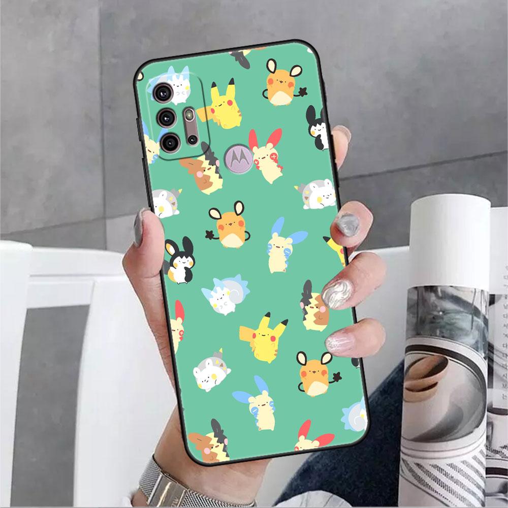 Pokemon-Anime Phone Case For Motorola G30 One Fusion Plus G9 Play G8 Power Lite G60 G50 E6s Edge 20 Pro Shockproof Cover Lunda