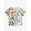 Girls' Floral White Short-Sleeved T-Shirt Baby Summer Cotton Top Children's Undershirt Half-Sleeve 8
