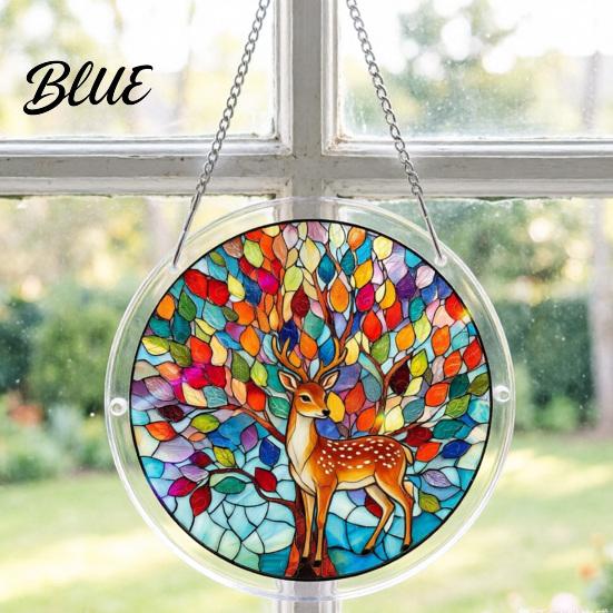Dekorativer Sonnenfänger Geschenk Acryl Puzzlespiel Sonnenfänger Fensteraufhängung Set Buntglasstil DIY Handgemachte Dekoration Puzzles Haus Garten