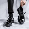 Man Japan Harajuku Korean Office Fashion Business Wedding Leather Shoe Men Platform Streetwear Glossy Vintage Casual Cargo Shoes