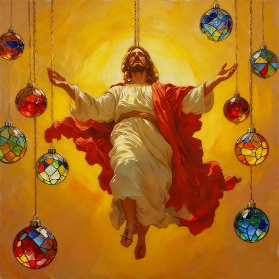 Yousheng 2D Acrylic Jesus Christ Ornament Car Rearview Mirror Hanging Decor Auto Interior Religious Gift for Christian Retro Faith Accessories