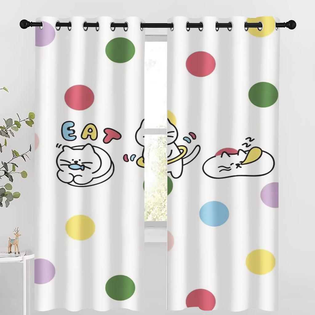 Cute Cartoon Pattern Blackout Curtains Suitable For Children'S Bedrooms, Perfect For Boys And Girls With A Childlike Innocence.
