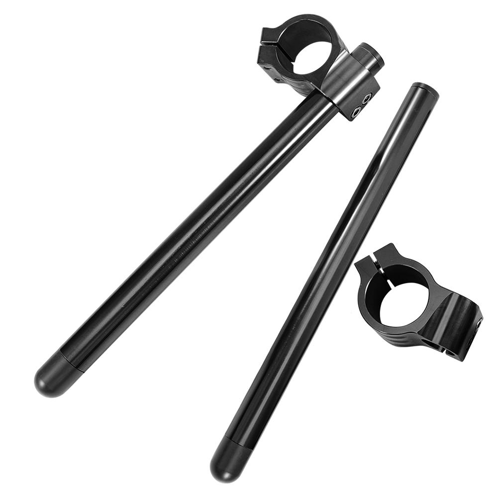 43mm Universal Motorcycle Clip On Handlebar Fork Aluminum Separate Handle Set(Black)