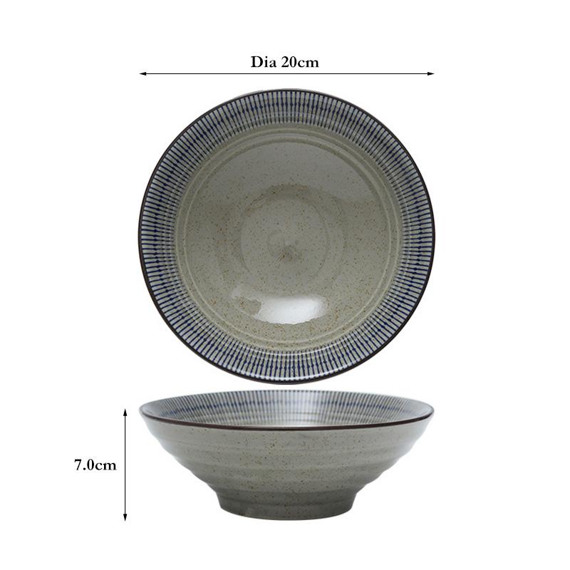 Большая керамическая миска Японская миска для лапши Рамен Круглая фарфоровая миска для супа, салата, подачи еды Ресторанная домашняя кухонная посуда