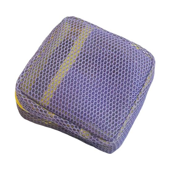 Portable Cosmetic Bag Square Mesh Storage Pouch Zipper Closure Bright Colors Mini Zipper Coin Purse Stationery Case