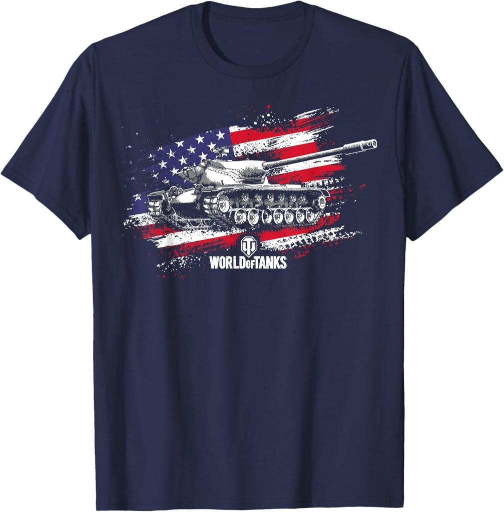 USA Flag T57 Heavy Tank TShirt 100 Cotton ONeck Short Sleeve Summer Casual Mens Tshirt Streetwear
