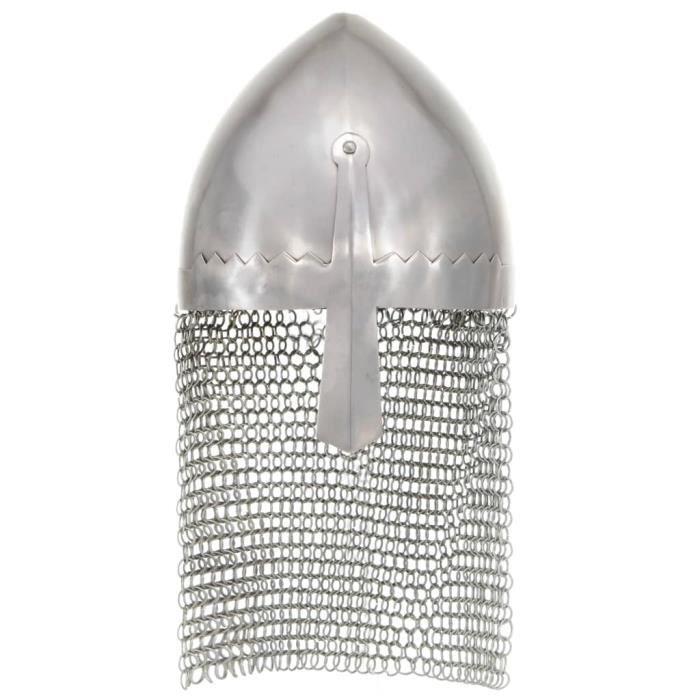 VidaXL Casque de chevalier antique pour GN Argenté Acier