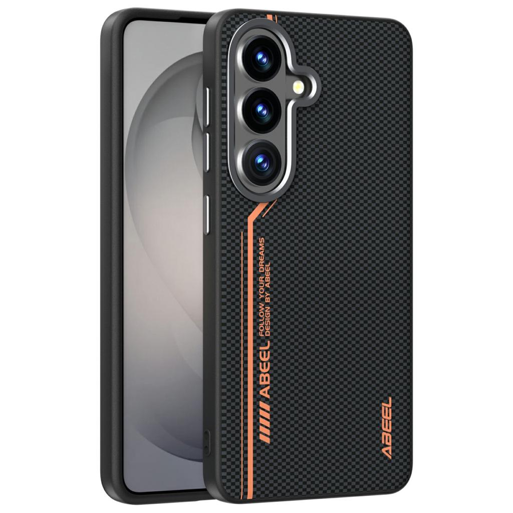 ABEEL For Samsung Galaxy S26 / S26 Pro Magnetic Case Micro-Embossing 6D Printed PC TPU Aluminum Alloy Leather Phone Cover