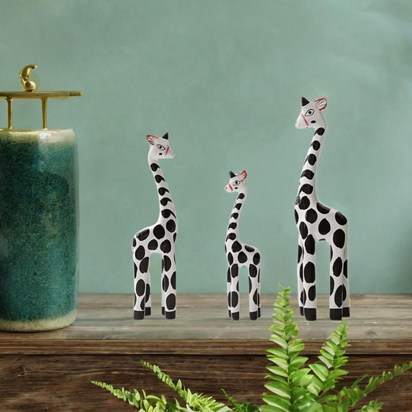 

Деревянная скульптура жирафа, центральная фигурка для дома и крыльца White Black