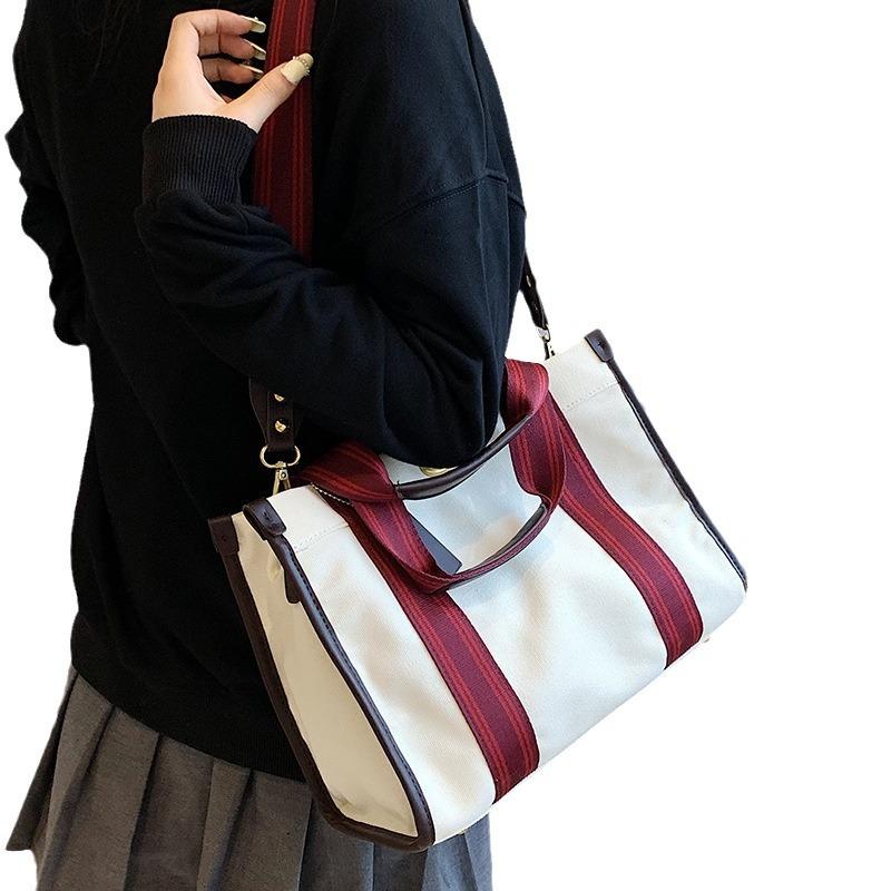 Canvas Bag Summer Fashionable and Evergrande Women's Bag High End Handheld Large Capacity Tote Bag One Shoulder Crossbody Bag