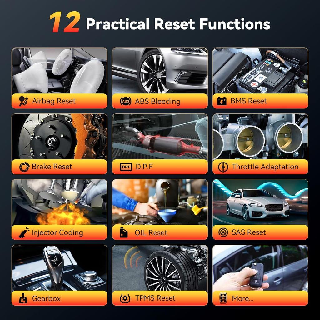 THINKSCAN 662 OBD2 Scanner, Car Diagnostic Tool with Bidirectional Test, ABS SRS Transmission, 12 Reset, CAN FD & FCA SGW, Lifet