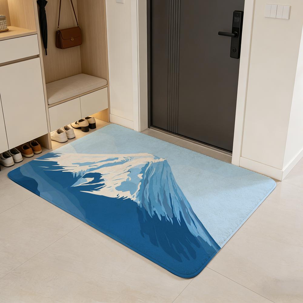 

scenery M-Mount Fuji Floor Mat Flannel Door Mat Non-Slip Absorbent Washable Indoor Home Rug 40x60cm