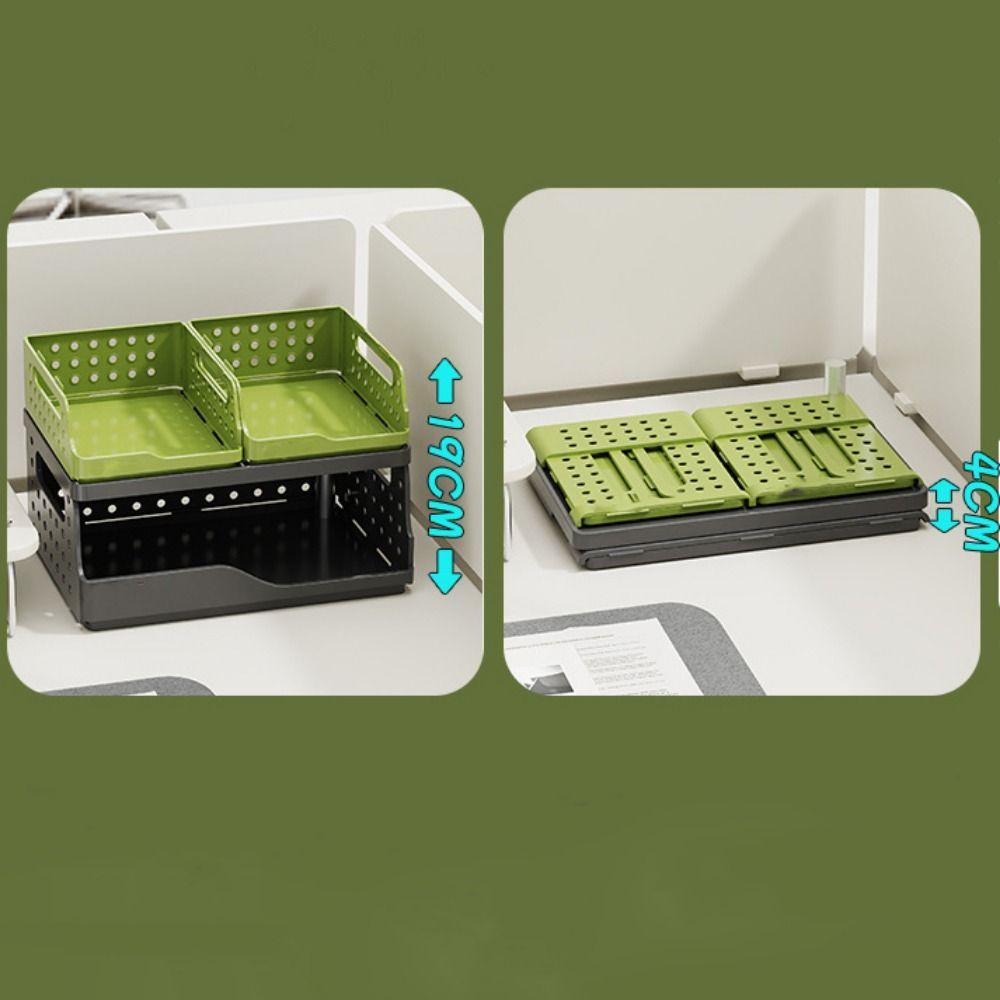Perforated Board Foldable Storage Baskets Dopamine Folding Storage Crate Desktop Bookshelf  Home