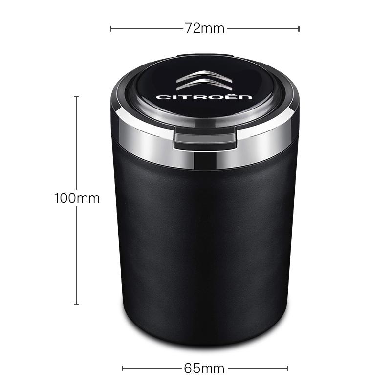 Car Emblem LED Ashtray Portable Garbage Box Storage Holder For Citroen C6