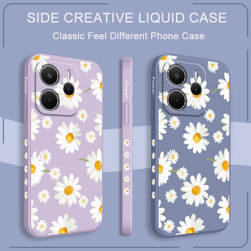 Flying Daisies Phone Case For Xiaomi Redmi Note 14 13 12 12S 11 11S 10 10S 9 9S 14C Pro Plus 4G 5G Liquid Silicone Cover