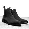 Fashion Men's Retro Pointed High-Top Set Foot Suede  Tooling Men's Boots