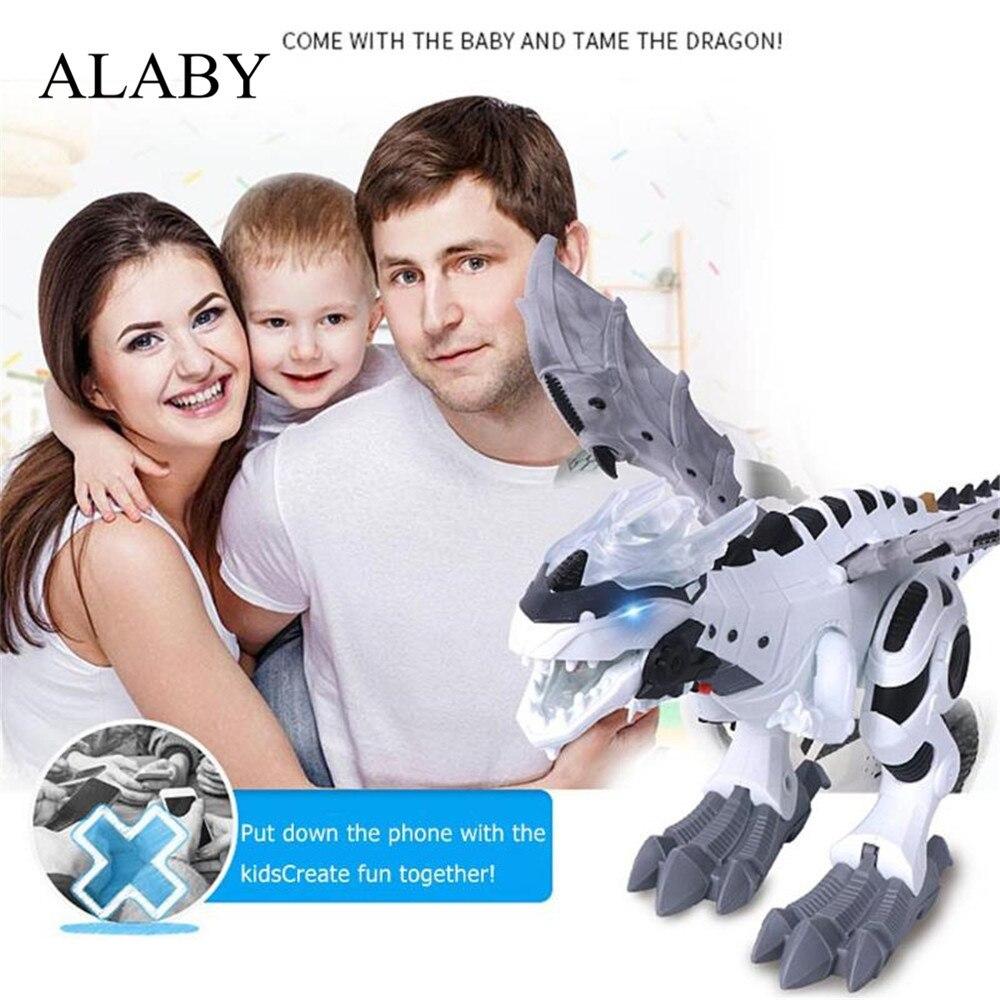 Intelligent Dinosaur Model Alaby Electric Mechanical Spray Dinosaur Electric Toy Children Hobby Toys Cartoon Electronic Walking
