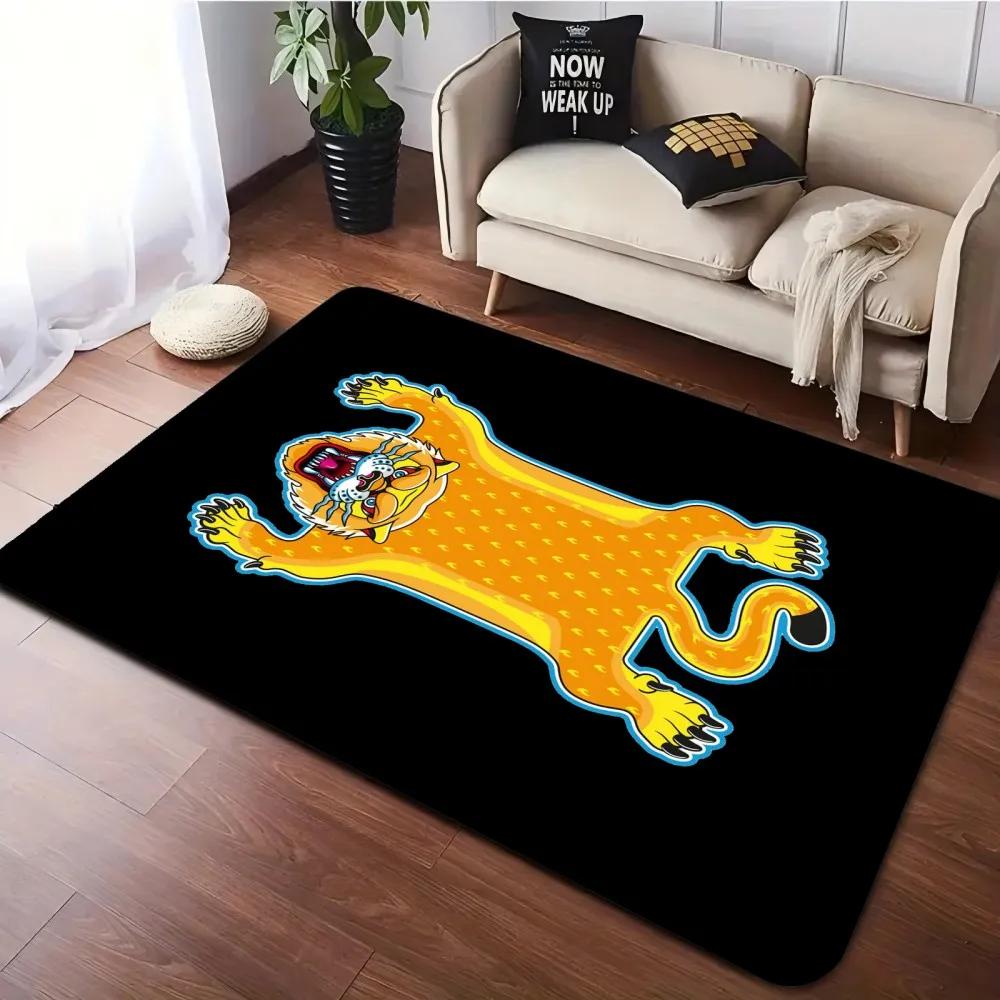 Wild Cats Print Area Rug Machine Washable Flannel Carpets Non-slip Mat for Bedroom Living Room Home Decor Animal  Floor Mat
