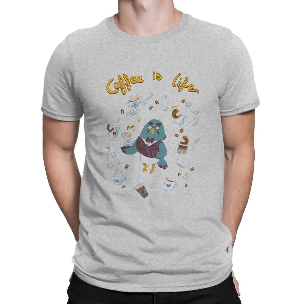 Funny Coffee Is Life T-Shirts Crewneck Cotton T Shirt Animal Funny Crossing Timmy Game Short Sleeve Tees Gift Idea Clothing Unisex