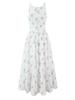 Floral Sleeveless French Dress Waist Thin Long White Gentle Wind Swing Dress
