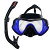 Vergoldete Blaue Zweiteilige Tauchmaske & Froschmannbrille mit Silikon-Hartglas