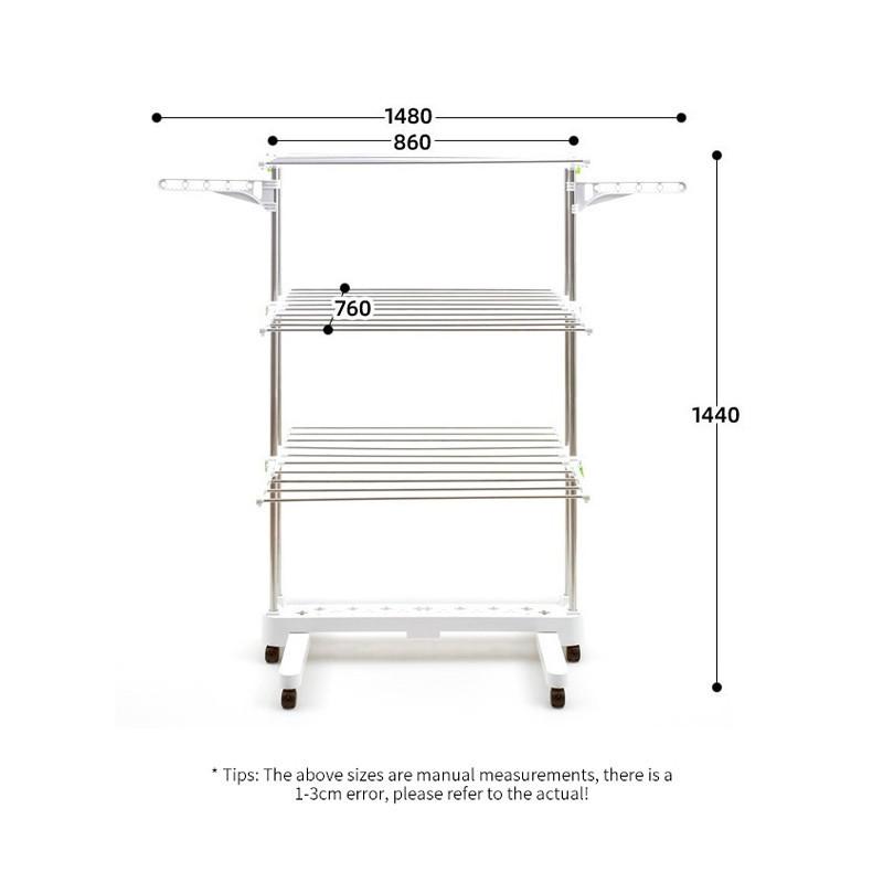 

Трехъярусная вешалка для одежды из нержавеющей стали, портативная сушилка для хранения крыльчатого типа, напольная складная сушилка для одежды