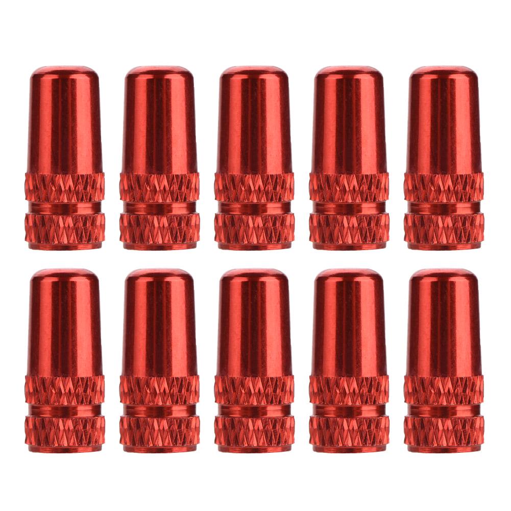 10Pcs Bike Aluminum Alloy Tire French Valve Protective Stem (Black)