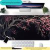Tappetino Mouse Grande Tappetino Scrivania Sfondo Nero Fiori di Ciliegio Bordo Cucito Gomma Antiscivolo Accessori PC Tappetino Gaming Mousepad