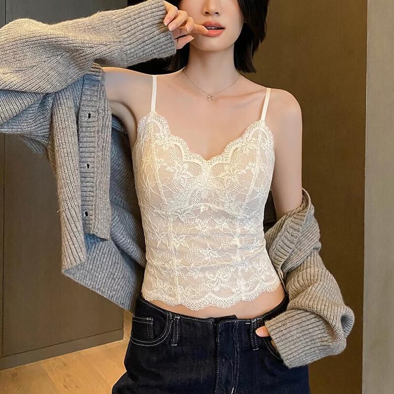 YUZHAOLIN Women s Lace Padded Camisole Top L