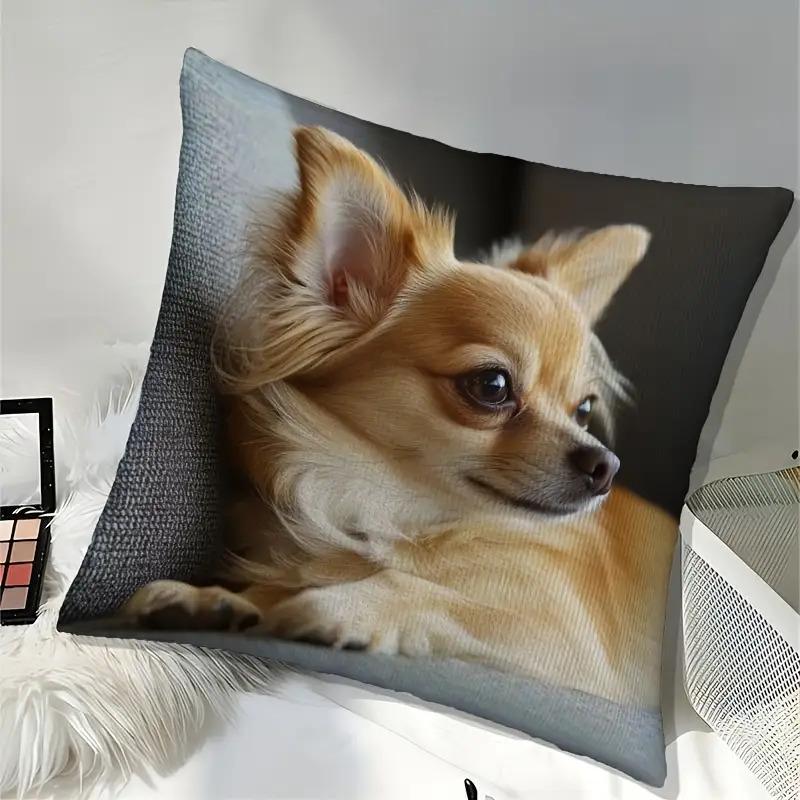 1pc Modern Style 18X18 Inch (45*45Cm) Soft And Smooth Touch Polyester Short Fleece Fabric, Single-Sided Printed Pattern Pillowcase, Long-Haired Chilea
