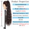MERISIHAIR 34 Inches Synthetic Wavy Long Natural Hair Ponytail Extension Wrap Around Clip In Hair Piece Curly Pony Tail for Woman