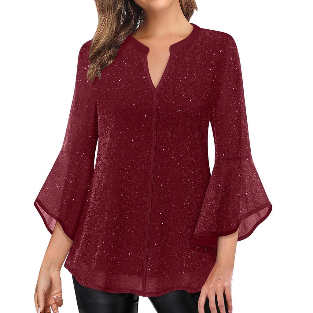 Womens 3/4 Long Sleeve Shirts Tunic Tops Oversized Tshirts Loose Fit Fall Fashion Tops Clothes