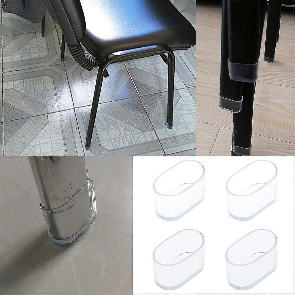 16pz Puntali Rotondi per Gambe Tavolo e Sedia, Copertura Flessibile tipo Gomma Antigraffio per Pavimento e Mobili - 40x20mm (chiaro)