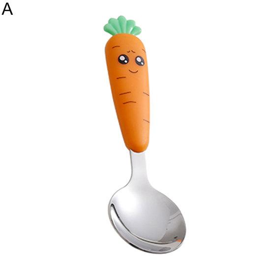 Useful Easily Cleaned Dining Non-slip Smooth Surface Mud Scraping Spoon for Kitchen Children Cutlery