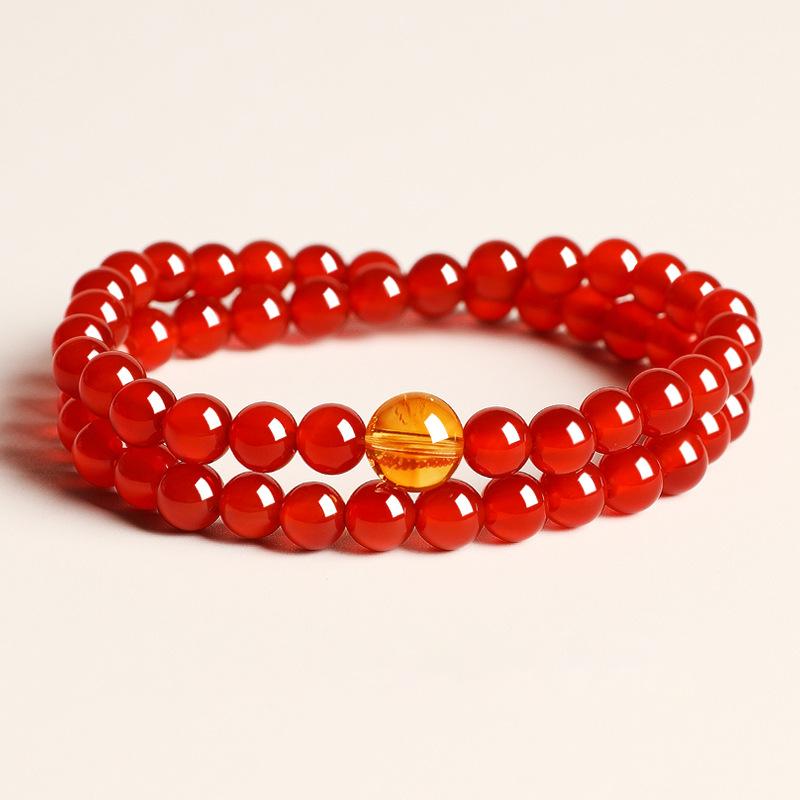 Natural agate optimized citrine beaded bracelet light luxury niche design bracelet high-end fashion jewelry women