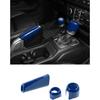 Savadicar Blue Interior Accessories - Handbrake & Gear Shift Knob Trim Set for 2018-Present Jeep Wrangler JL JLU 4XE & Gladiator JT - Solid Color