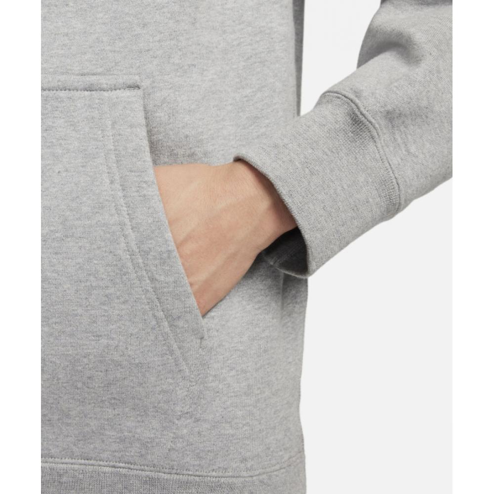 Nike Solo Swoosh Fleece Pullover Hoodie M   Dark Grey Heather White  Dx1356 063