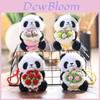 Panda Holding Flowers Plush Keychain Cute Animal Bag Charm For Kids And Teens